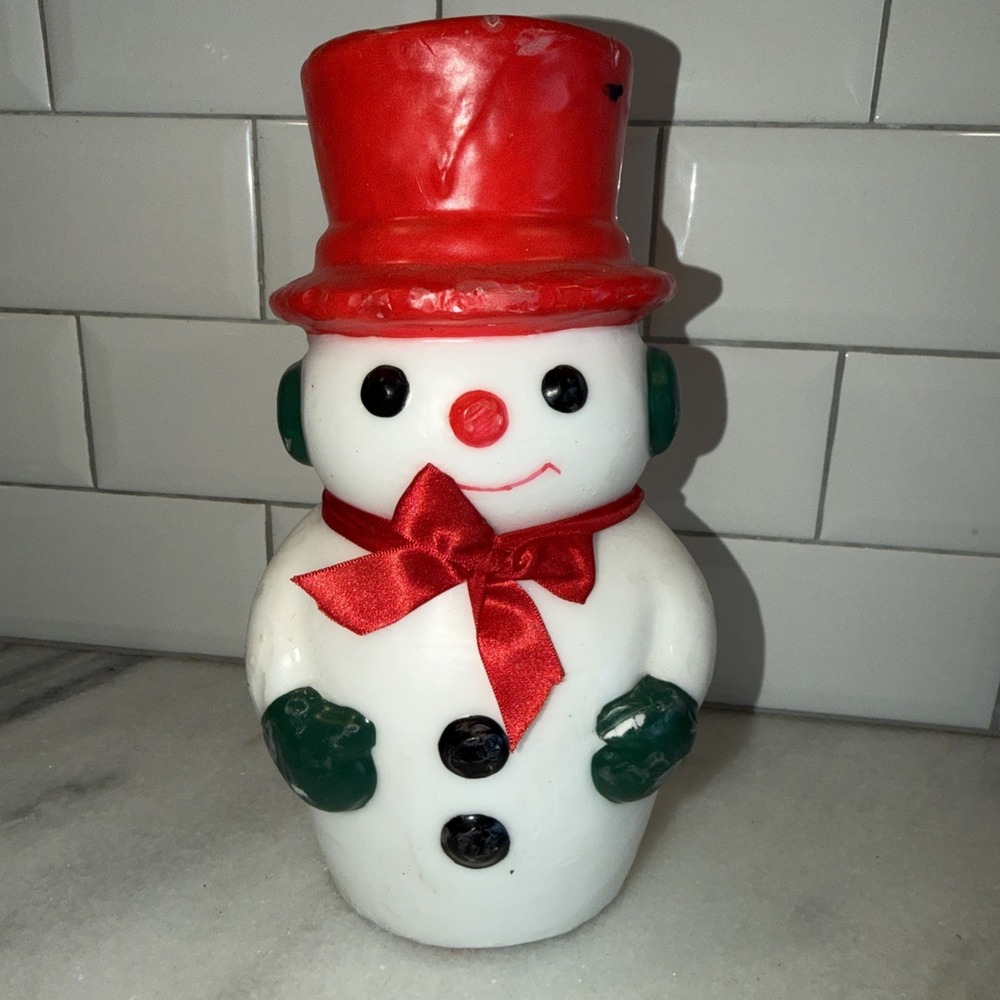 Vintage Christmas‎ Candle Large Snowman